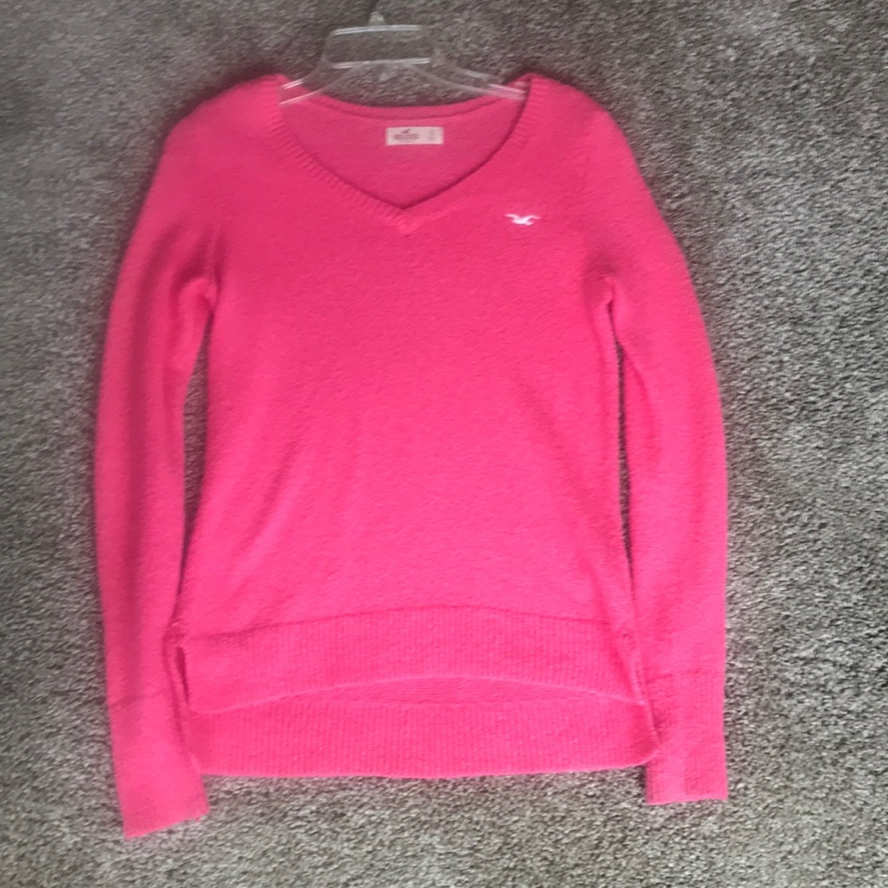 Bright pink sweater!